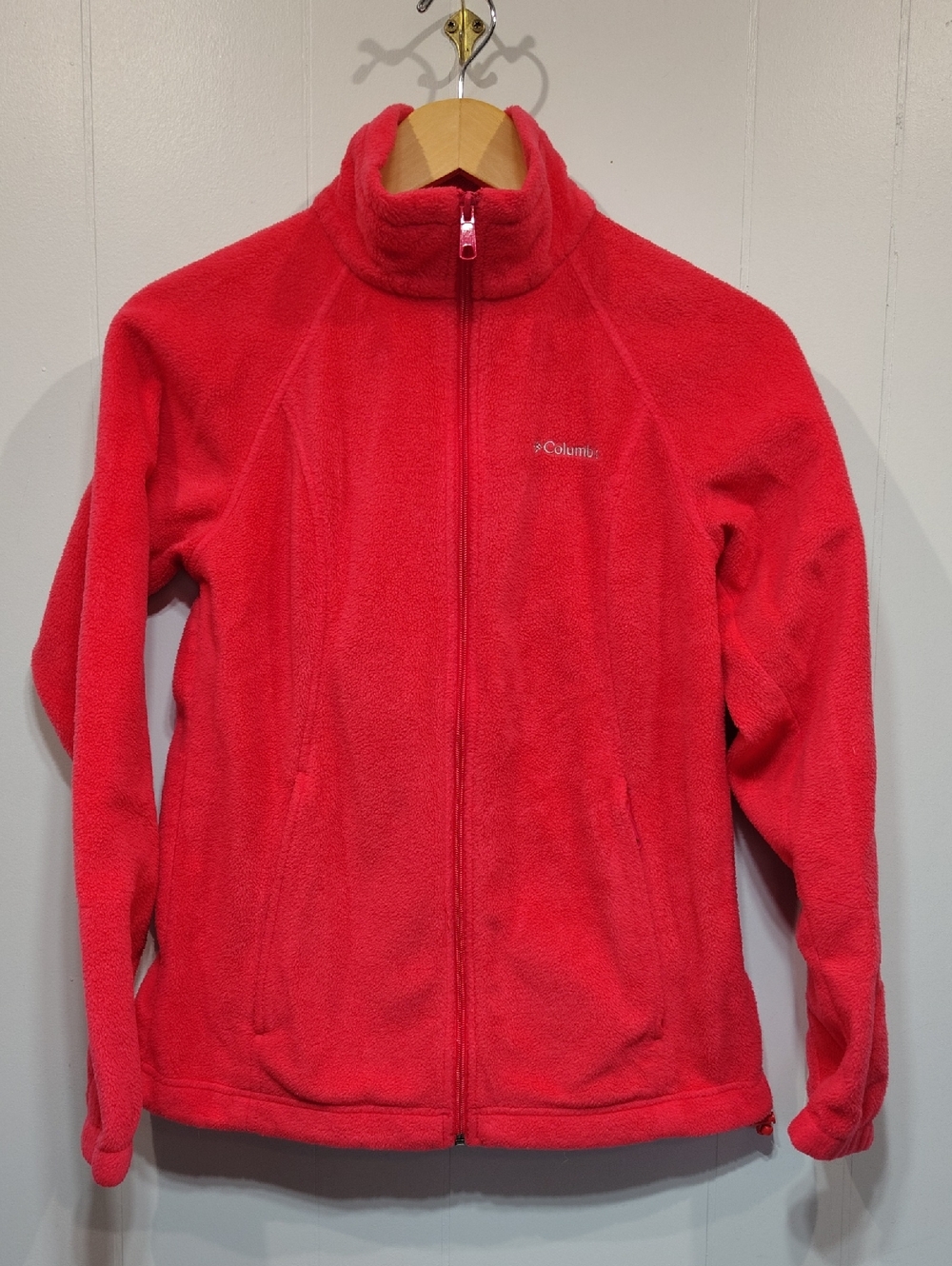 Columbia Fleece Peach Geranium Pink Zip Up‎ Jacket size Small Performance Cozy